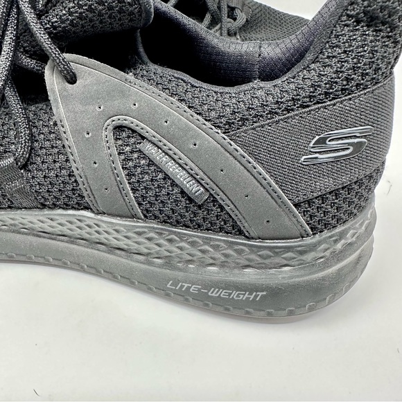 Skechers Air-Cooled Memory Foam Lite-Weight Water Repellent Black Sneakers - Picture 5 of 5